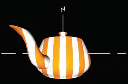 Ο fragment shader και για τις δύο εικόνες δημιουργεί ρίγες που είναι παράλληλες με το επίπεδο YZ, αλλά οι vertex shaders διαφέρουν στην αποστολή είτε συντεταγμένων μοντέλου είτε συντεταγμένων ματιού