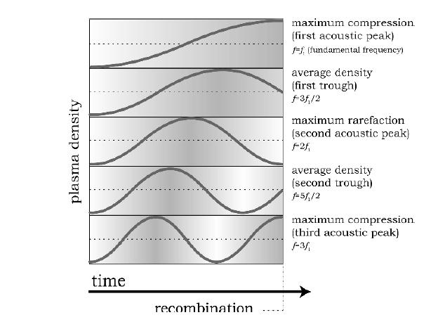 Σχήμα 7.6 Τα ηχητικά κύματα διαφορετικής συχνότητας φθάνουν στην στιγμή της επανασύνδεσης σε διαφορετικές φάσεις ταλάντωσης.