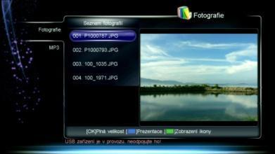 Modré: Prehrávať vybratý súbor dokola 3. Stlačte EXIT pre odchod. 5.2 Digitálne fotky Vyberte Hlavné Menu Príslušenstvo Digitálne foto a stlačte OK pre vstup. 1.