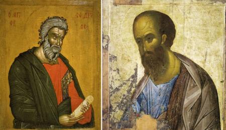 Οι Απόστολοι, Ανδρέας (αριστερά) και Παύλος.