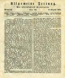 33. Εφημερίδες & Περιοδικά 0968 0969 0970 0971 0972 0968 ALLGEMEINE ZEITUNG Nr. 232, 20. Aug. 1826. Μαζί με Beilage.