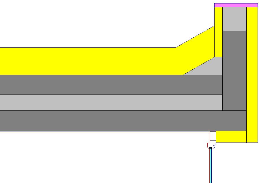 Detail č.6 Detail styku okna pri atike bez ext.žalúzií Výpočtový model XPS hr.