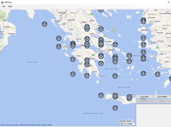 5.1.3 Προβολή Πληροφοριών Λιμένων Με την επιλογή Load Ports, ένας χρήστης έχει την επιλογή να προβάλλει όλα τα λιμάνια για τα οποία υπάρχουν