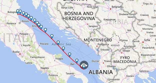 Εικόνα 21: Προβολή ιστορικού διαδρομής πλοίου Επιλέγοντας ένα τέτοιο