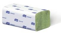 Skladané uteráky TORK, zásobníky Rad Standard TORK Universal - jednovrstvové skladané uteráky (Zigzag), zelené, 25x23 cm, 4000 ks TORK Advanced - dvojvrstvové skladané uteráky (Zigzag), zelené, 25x23