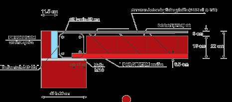 Stropni sistem Tlačna plošča debeline 6 cm se izvaja iz betona kvalitete vsaj C20/25. Poraba betona znaša 0,076 m 3 betona na m 2 stropa (76 lit/m 2 stropa).