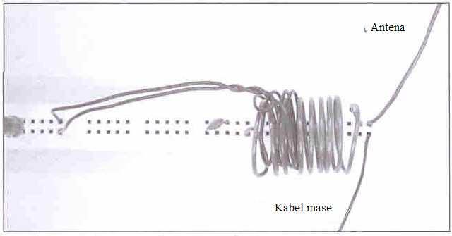 11 PRENOS ENERGIJE NA KABEL MASE Ta zadnji in najtežji poskus realizira brezžičen prenos energije preko kabla mase. Ta postopek ustreza predstavljenim poskusom pri 1MHz in pri 27,12MHz.