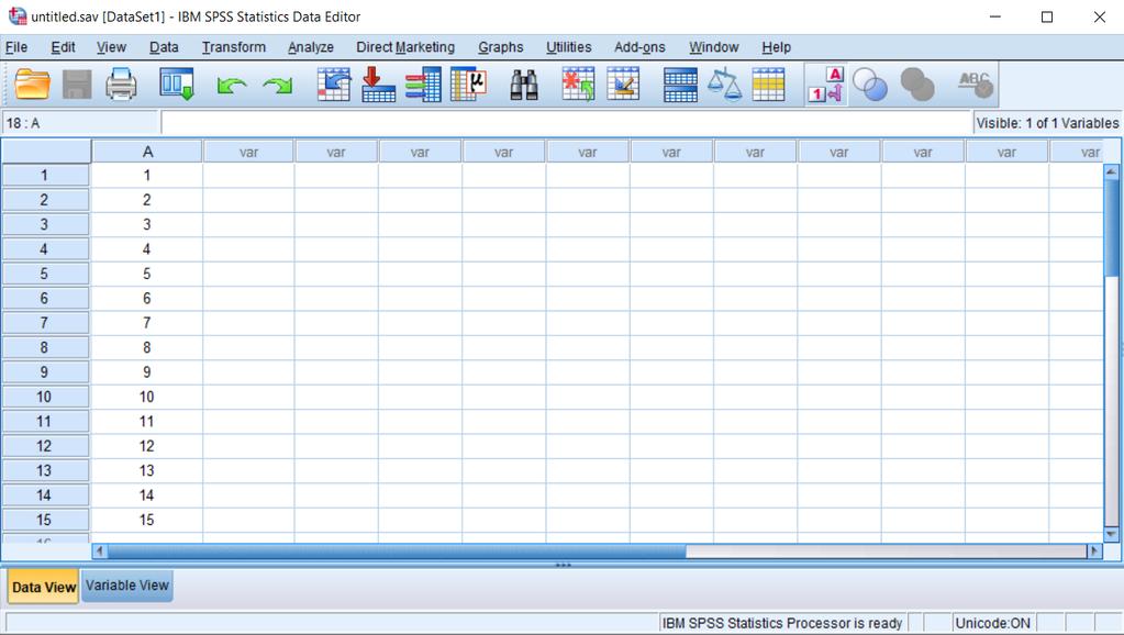 Εικόνα 11-SPSS Data Editor 3.4 Διαμόρφωση εκπαιδευτικής πλατφόρμας Moodle.
