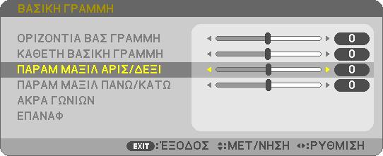 3. Εύκολες Λειτουργίες Παραμόρφωση Μαξιλάρι Με αυτό το χαρακτηριστικό, γίνεται δυνατή η προσαρμογή της αριστερής και της δεξιάς πλευράς ή της πάνω και της κάτω πλευράς ανεξάρτητα για την αναμόρφωση