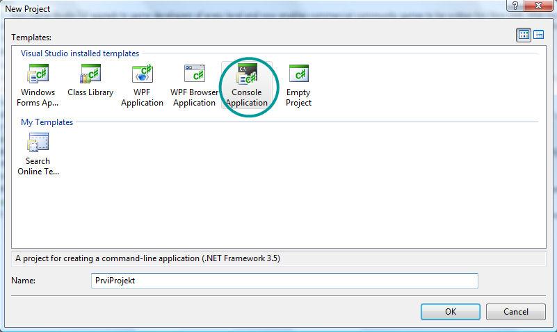 Toolbox (objekti za obrazce) Editor (urejevalnik okno za pisanje/urejanje kode) Solution Explorer (raziskovalec rešitve) Properties (lastnosti objektov) Error