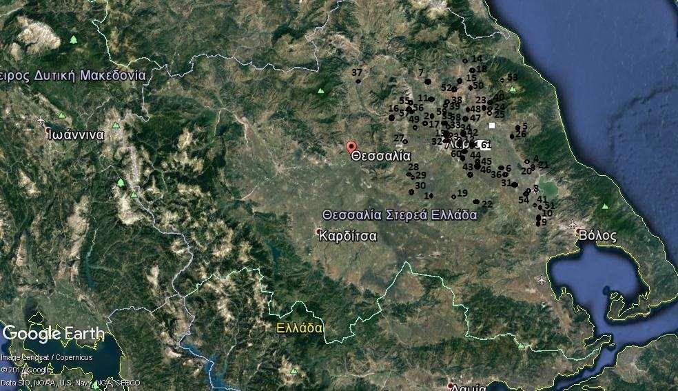 ΧΑΡΤΗΣ 2 ΥΠΟΜΝΗΜΑ ΘΕΣΕΙΣ ΥΕΧ ΣΤΗΝ ΑΝΑΤΟΛΙΚΗ ΘΕΣΣΑΛΙΚΗ ΠΕΔΙΑΔΑ 1 Αγ Γεώργιος 16 Τουρκογέφυρα 31 Τζαμί 46 Καρτάλη 2 2 Αμπελώνας 6 17 Γκρεμούρα 32 Φρούριο Λάρισας 47 Νεχάλη 3 Αμυγδαλέα 2 18 Ελάτεια 1 33
