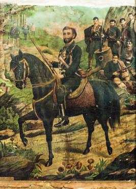 Χρωμολιθογραφία, 370 x 530 mm. Στίχοι τοῦ ἐκδότη Ἀλ. Ρουσάκη στήν ἀριστερή πλευρά. Σέ κορνίζα. 400-600 479 ΧΡΗΣΤΙΔΗΣ, Σωτ.