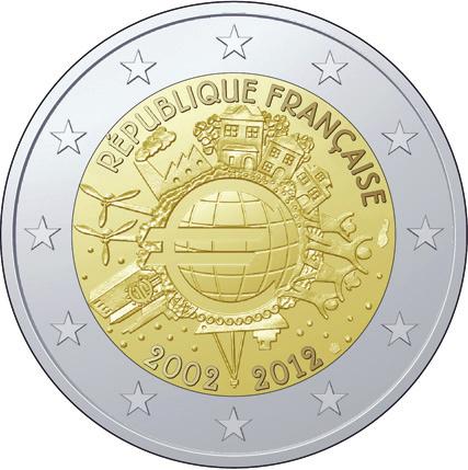 C 17/12 FRANCÚZO Legenda: RÉPUBLIQUE FRANÇAISE/2002 2012 Značka mincovne: značka mincovne a značka rytca