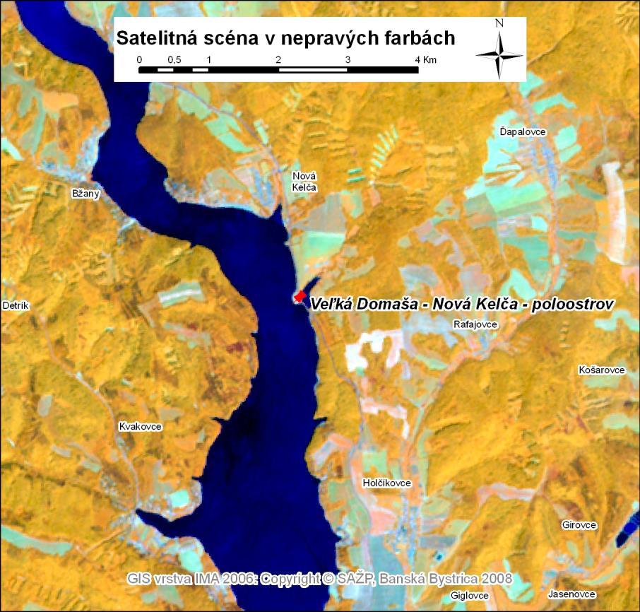Mapa 4: Satelitná snímka vody určenej na