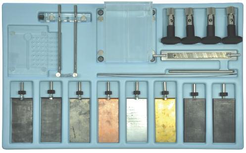 Plochá medená elektróda, 100x45 mm 2x Plochá uhlíková elektróda, 100x45 mm 1x Plochá mosadzná elektróda, 100x45 mm DE330-1H DE451-1F DE451-2W DE451-3W DE320-1M DT202-1T P7910-4E P7816-1G 1x