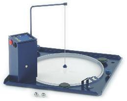 Priemer kotúča D = 300 mm DM357-3H Upínacia skrutka pre unášací kotúč, demo Skrutka s hlavou z plastickej hmoty, matica s osovou priehlbinou pre ustavenie jednej gule pre pokusy s odstredivou silou.