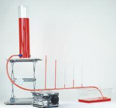 Rozmery: 600 x 300 mm Prietoková rúra D = 8 mm Pokus: Meranie podtlaku v rozprašovači DM555-1A Osmometer, demo Pre meranie osmotického tlaku, kapilárna rúrka s meracou stupnicou na plexisklovej