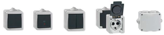 ARMOR LINE (metalni program) IP 55 1. 271.1A Priključnica dvopolna za na zid IP55 16A 250V~ sa porcelanskim jezgrom - metalna 773,00 20 2. 2711.
