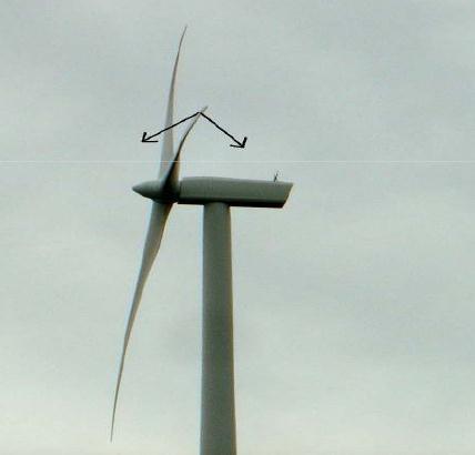 švistanja se širi v smeri vetra desno - na višini osi turbine in za vetrno turbino se hrupa švistanja ne