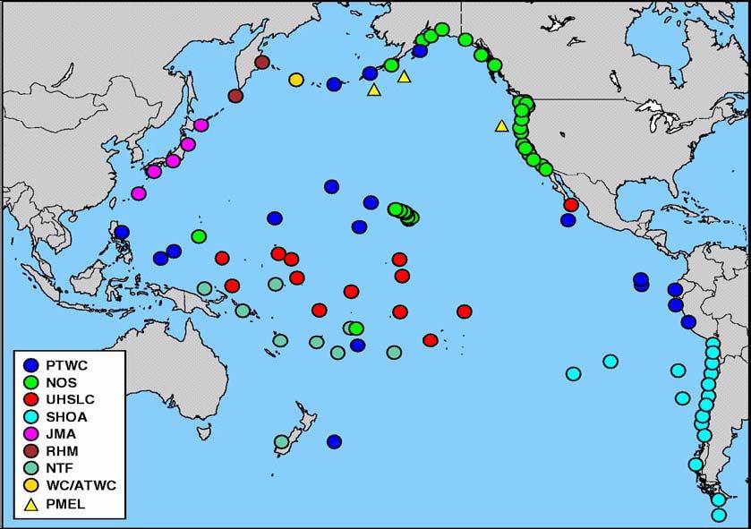 Χάρτης 9: Συστήματα προειδοποίησης Τσουνάμι στον