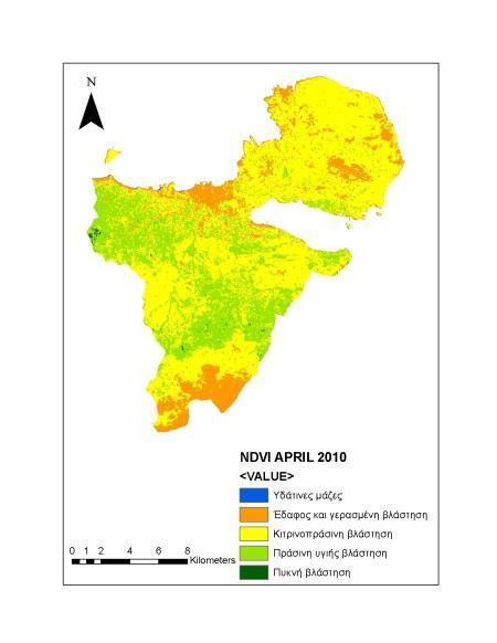 Εικόνα 28 Εικόνα 29 Εικόνα 30 NDVI Απρίλιος 2010 NDVI Ιούνιος 2010 NDVI Ιούλιος 2010 ΧΑΡΤΕΣ ΔΕΙΚΤΩΝ ΔΟΜΗΣΗΣ NDBI Ο NDBI είναι