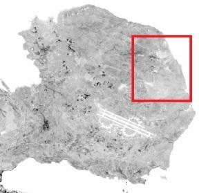 Στις παρακάτω εικόνες έχουμε εστιάσει στην περιοχή του Ακρωτηρίου, και πιο συγκεκριμένα στην περιοχή Χορδάκι όπου η δημιουργία λατομείου το 1999 επέφερε σημαντικές αλλαγές στην επιφάνεια του εδάφους