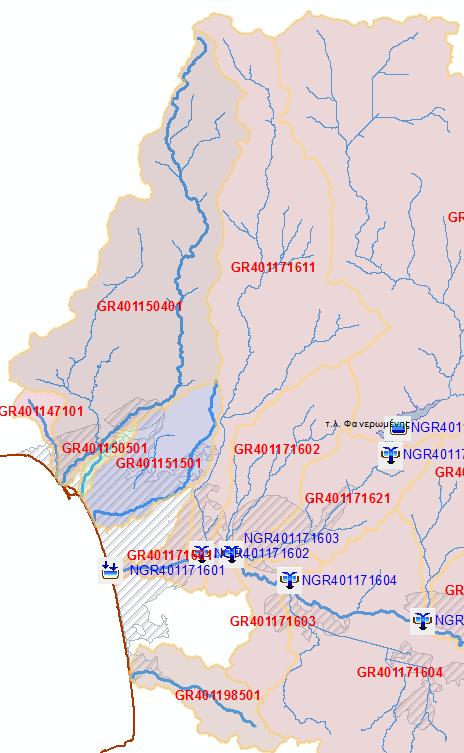 Σχήμα 2.5 : Υδρολογικό ομοίωμα για τη ΖΔΥΚΠ GR11RAK00007 Πίνακας 2.
