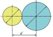 Η διάκεντρος σε ένα τροχό κανονικής οδόντωσης είναι το ημιάθροισμα των διαμέτρων των αρχικών κύκλων. Μετατοπίζοντας θετικά η αρνητικά την οδόντωση αυξάνεται η μειώνεται η διάκεντρος αντίστοιχα.