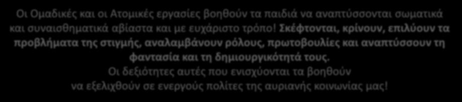 αναλαμβάνουν ρόλους, πρωτοβουλίες και αναπτύσσουν τη