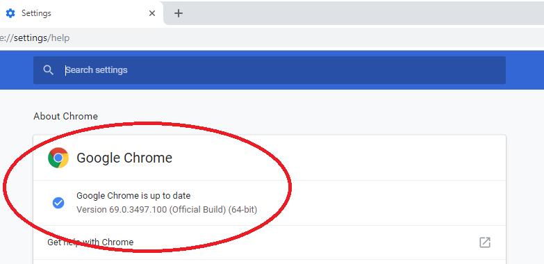 Από τις ρυθμίσεις, επιλέγετε Help και στη συνέχεια About Google Chrome.