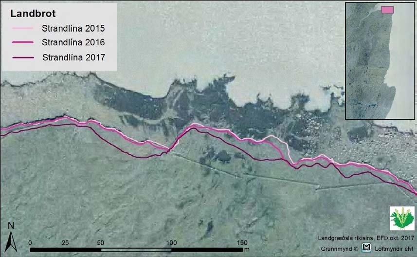 4. Samantekt Landgræðsla ríkisins hefur annast ú ekt á landbro við strönd Kringilsárrana fyrir Landsvirkjun. Ú ek n byggir á flokkunarkerfi sem leggur mat á gerð bakkanna og hæ u á rofi á þeim þ.e. virkni landbrots.