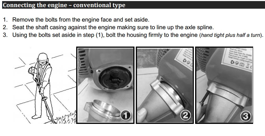 COMPONENT LIST 1. Left handle 2. Right handle 3. Throttle lever 4. Lock OFF lever 5. Engine switch 6. Safe guard 7. Blade 8. Nylon cutter 9. Fuel bottle 10.screw driver 11. Inner flange 12.