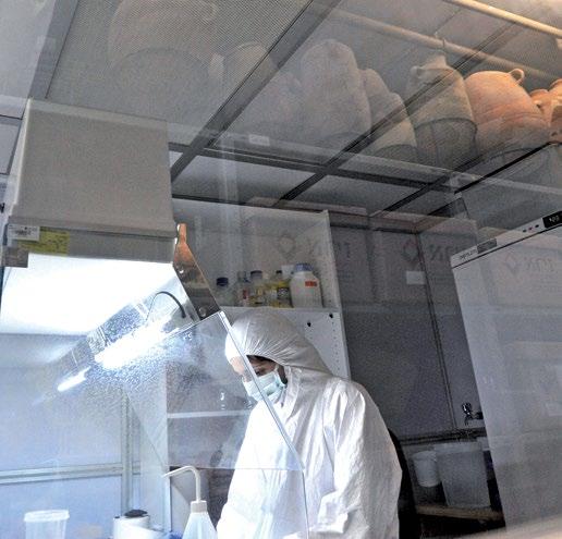 EINZELSTUDIEN TIRYNS 8 Tel Aviv, DNA-Labor der Universität. Archäogenetikerin M. Meiri bei der Probenvorbereitung Tel Aviv, Πανεπιστημιακό εργαστήριο DNΑ. Η αρχαιογενετίστρια M.
