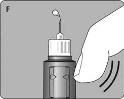 µε το δάχτυλο σας µερικές φορές, έτσι ώστε οι όποιες φυσαλίδες αέρα να συγκεντρωθούν στο πάνω άκρο του φυσιγγίου (εικόνα F).