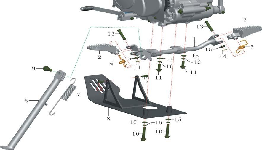 FOOT REST / SKID PLATE ASSY.