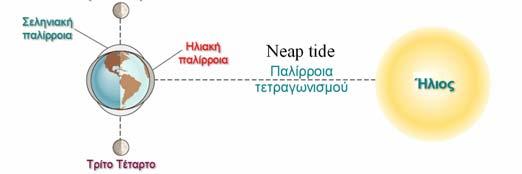 αντιζυγία Neap tides: Όταν Γη, Ήλιος και Σελήνη βρίσκονται σε ορθές γωνίες μεταξύ τους