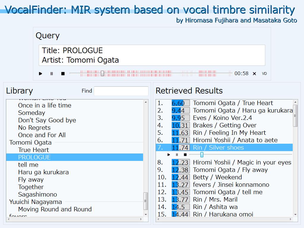 3 VocalFinder: 22),52),53) 4 Voice Drummer: 54),55) 2) (QBH: