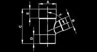 ΠΡΟΙΟΝΤΟΣ / TECHNICAL SHEET A B C D E Διακλάδωση απλή 67,5 0,220 kg/τεμ 85 mm 181 mm 45 mm 45 mm 67,5