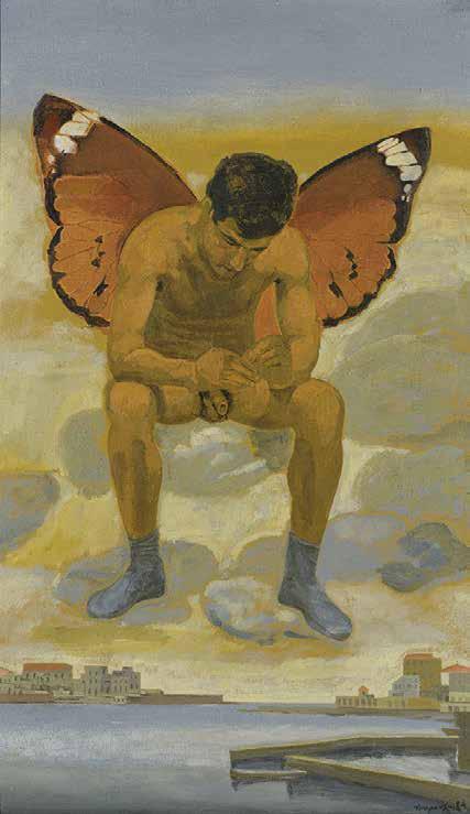 8 Γιάννης Τσαρούχης (1910-1989) Πνεύμα της πλήξεως πάνω από τον Πειραιά υπογεγραμμένο και χρονολογημένο κάτω