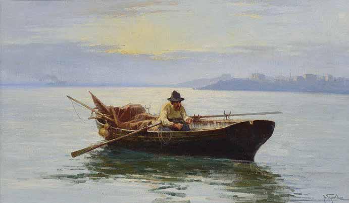 16 Λουκάς Γεραλής (1875-1958) Ψάρεμα υπογεγραμμένο κάτω