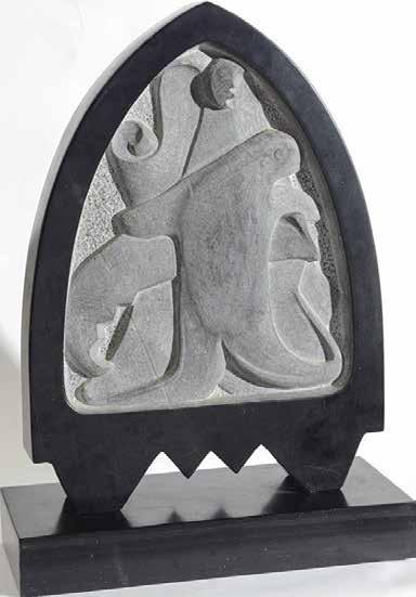 27 Μιχάλης Τόμπρος (1889-1974) Αφηρημένη σύνθεση [1932] μαύρο μάρμαρο Βόλου, 45,5 x 33,5 x 6 cm. 4.000-6.