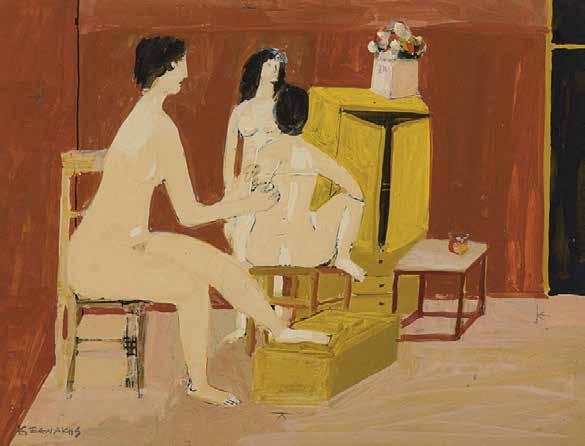 67 Κοσμάς Ξενάκης (1925-1984) Κορίτσια [1970-80] υπογεγραμμένο κάτω