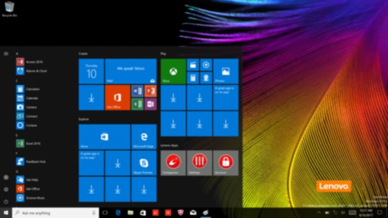 Κεφάλαιο 2. Έναρξη χρήσης των Windows 10 Σημείωση: Υπάρχει μία ενημερωμένη έκδοση για τα Windows 10. Εάν χρησιμοποιείτε την ενημερωμένη έκδοση, ορισμένες λειτουργίες μπορεί να διαφέρουν.
