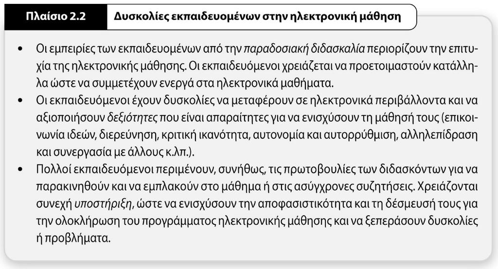 Δυσκολίες εκπαιδευομένων Για παραπέρα μελέτη Bates, A. W. (1995). Technology, open learning, and distance education. London: Routledge. Becta(2008).