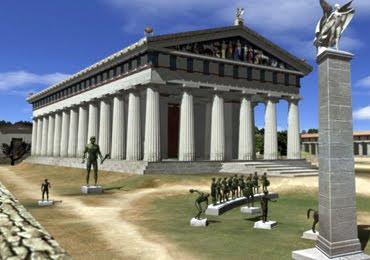 Ναόσ του Δία ςτην Ολυμπία Ο ναόσ του Δύα χτύςτηκε μεταξύ 468 με 456 π. Φ. εύναι το τϋλειο παρϊδειγμα δωρικόσ αρχιτεκτονικόσ.