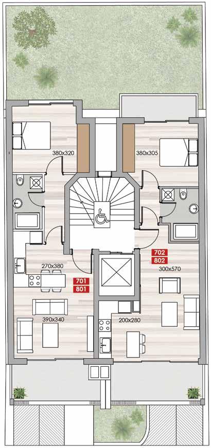 FLOOR PLANS 7th, 8th floor APARTMENT BEDS BATHS INTERNAL COVERED AREA COVERED