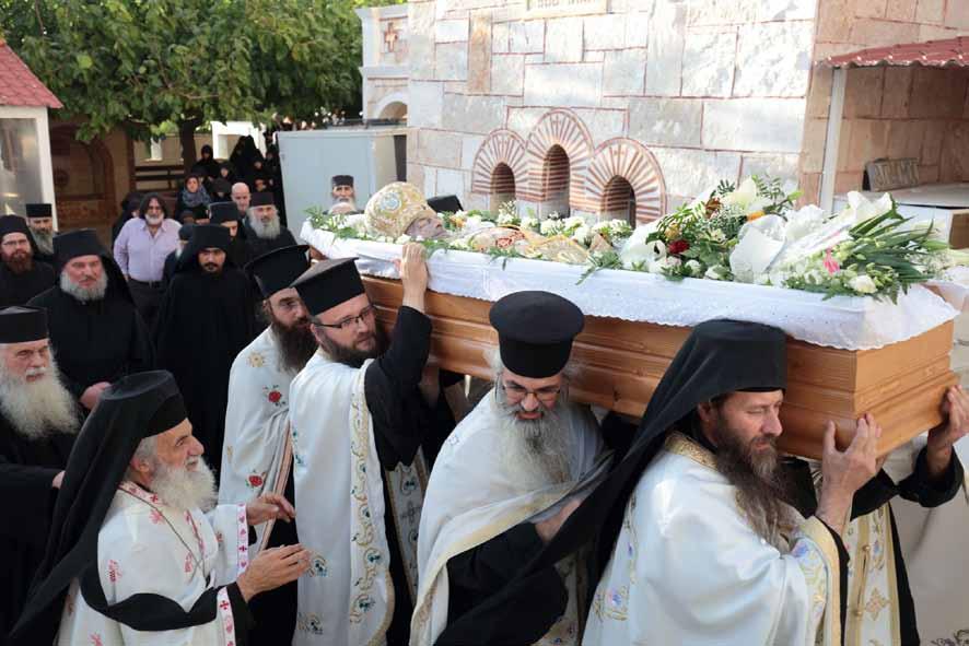 Κλήμης, ἀναφερθεὶς στὸ βιογραφικὸ τοῦ μεταστάν τος Ἀρχερέως, στὴν σύνδεσί του μὲ τὴν Ἑλλάδα, στὸν ἀγῶνα του ὑπὲρ Πίστεως στὴν Σαρδινία καὶ γενικὰ στὶς ἀρετὲς καὶ τὰ χαρίσματά του, εὐχηθεὶς αἰωνία