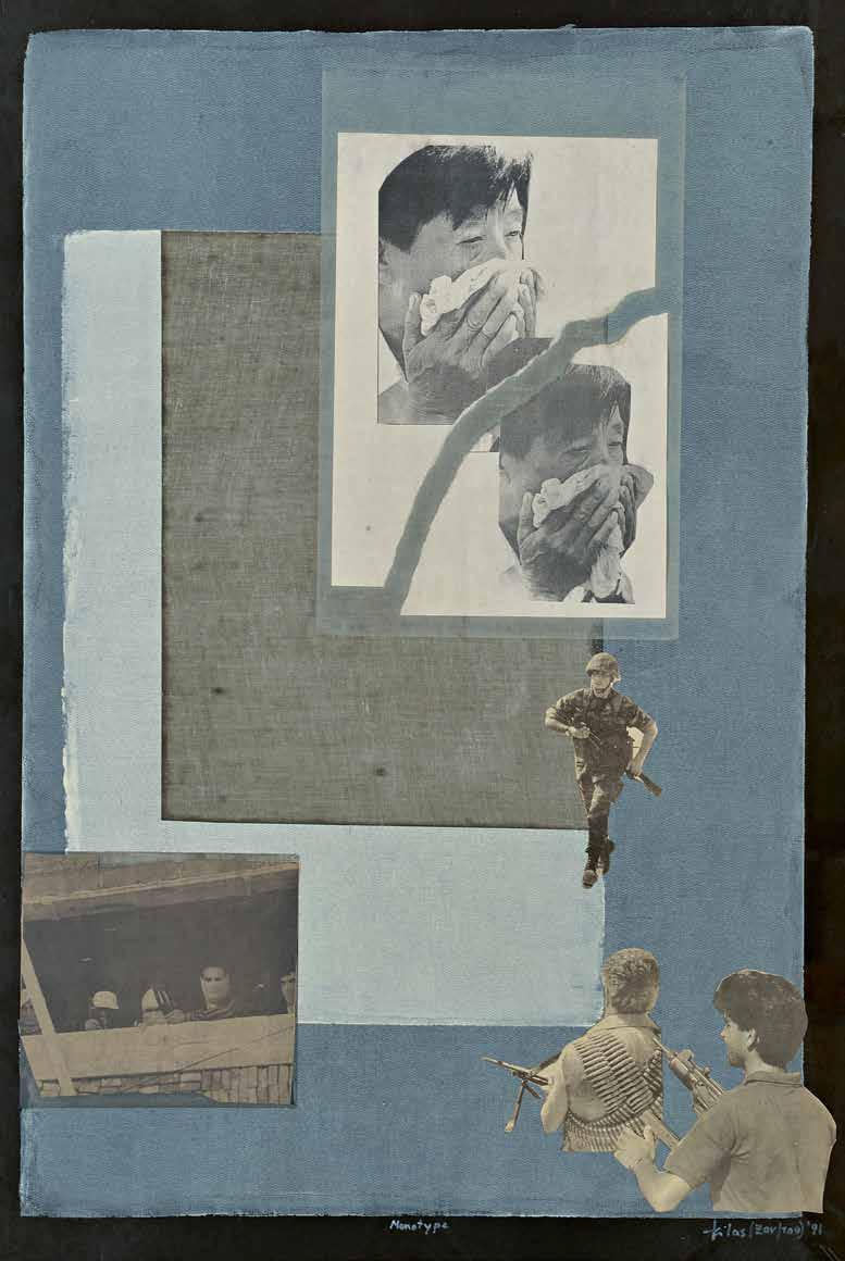 Πόλεμος, 1991 Μικτή τεχνική σε χαρτί Μονοτυπία, 80 x 52