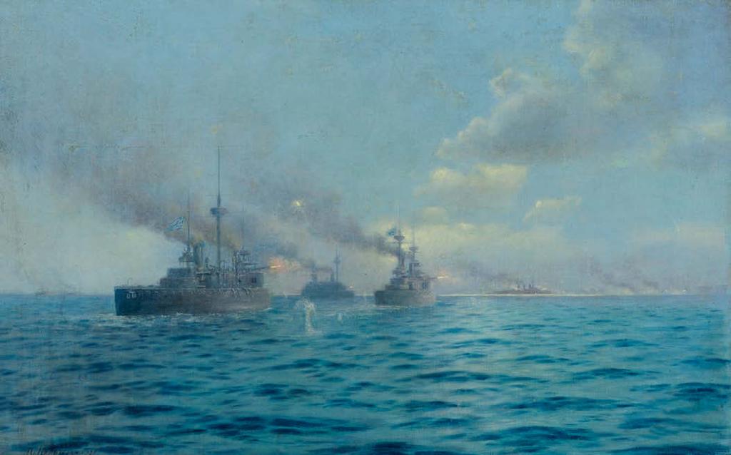 140 Αιμίλιος Προσαλέντης (1859-1926) Ναυμαχία υπογεγραμμένο κάτω αριστερά: