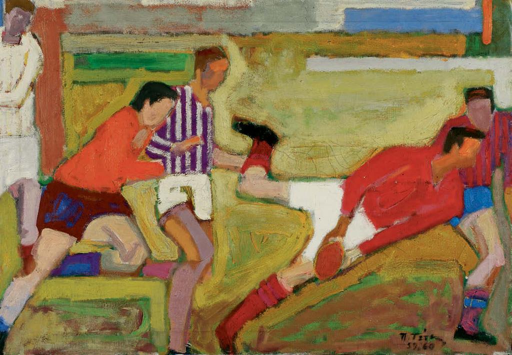 15 Παναγιώτης Τέτσης (1925-2016) Φουτμπώλ IV υπογεγραμμένο και χρονολογημένο κάτω δεξιά: Π.
